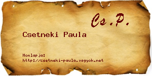 Csetneki Paula névjegykártya